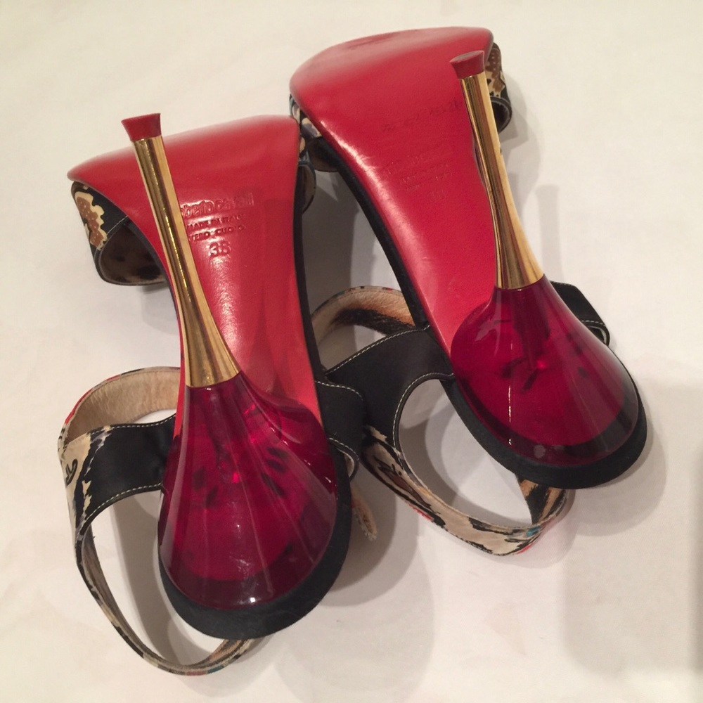 SOLD,Roberto Cavalli Satin Ankle Strap Heel - Picture 5 of 8